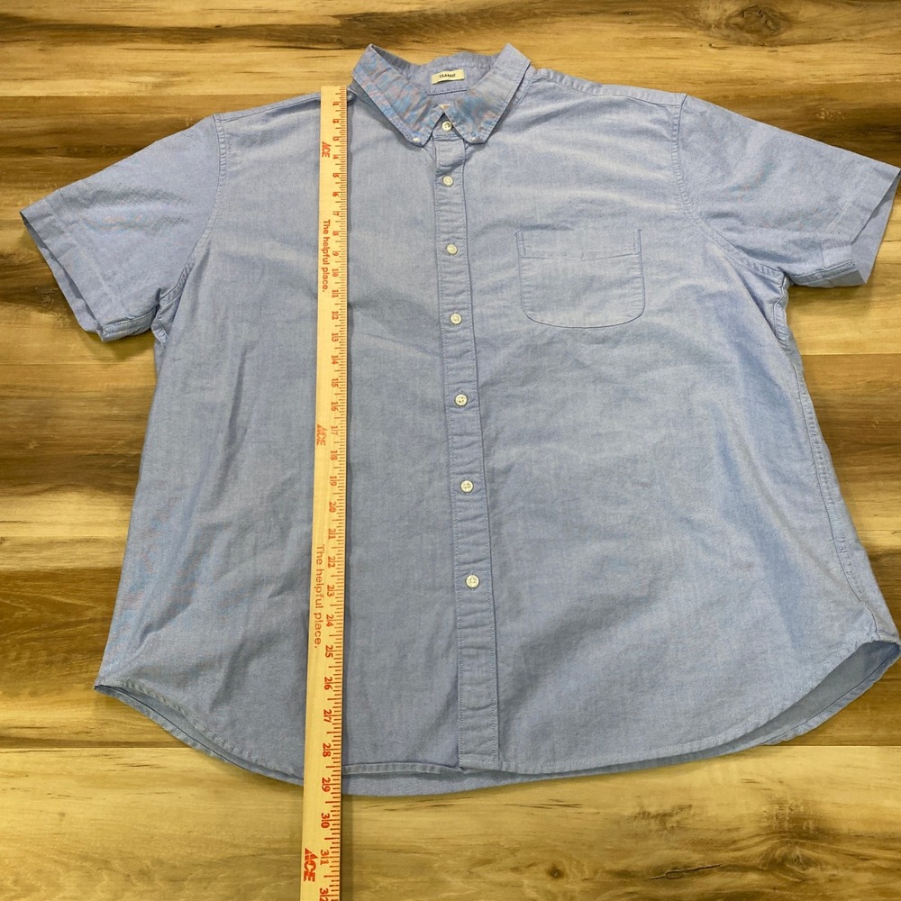 J. Crew Button Down Shirt XXL Short Sleeve Oxford Cotton Classic Fit Blue - Picture 5 of 9